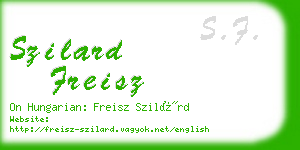 szilard freisz business card